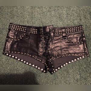Widow Unholy Oath Studded Shorts